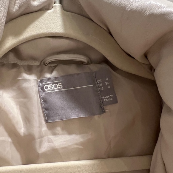 ASOS Leather Puffer Coat - Picture 2 of 2